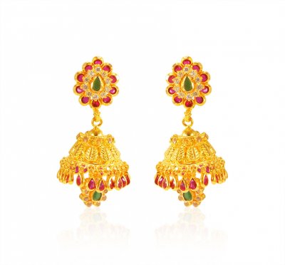 22karat Gold Jhumkhi Earring ( Long Earrings )