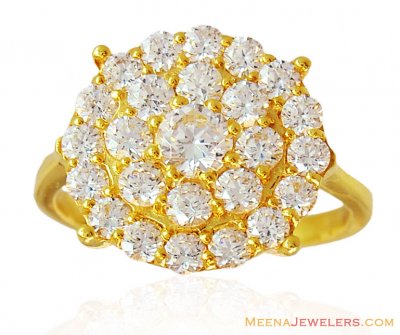 22k Signity Stones Floral Ring ( Ladies Signity Rings )