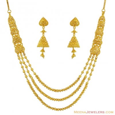 22k Exclusive Small Layered Set ( 22 Kt Gold Sets )