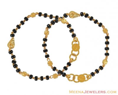 Gold indian baby bracelet  ( Black Bead Bracelets )