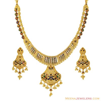 22K Designer Peacock Necklace Set ( 22 Kt Gold Sets )