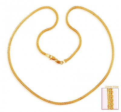 22K Fancy Flat Chain ( Men`s Gold Chains )