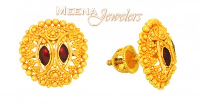 22Kt Gold Earrings (Tops) ( 22 Kt Gold Tops )