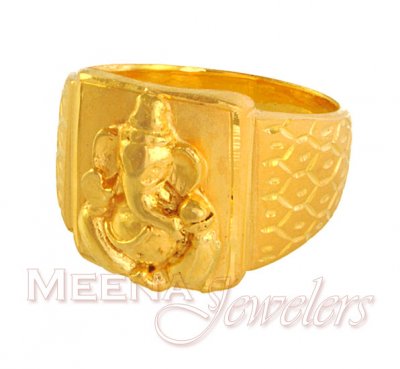 22k Gold ring with Lord Ganesh (Heavy) ( Religious Rings )