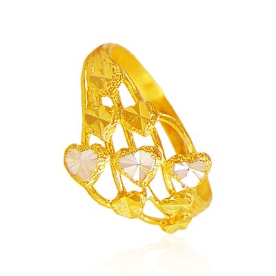 22k Gold Two Tone Ring ( Ladies Gold Ring )