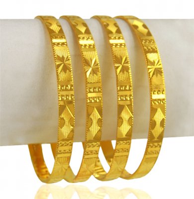 22K Gold Bangles(4 Pc) ( Gold Bangles )