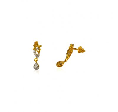 Designer 22K Gold Earrings ( 22 Kt Gold Tops )