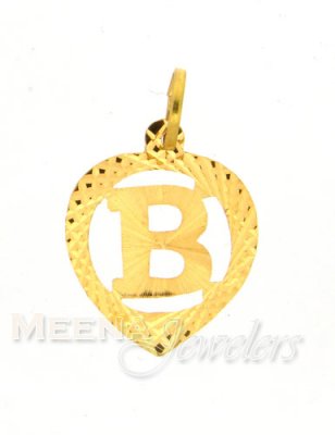 22Kt Gold Initial Pendant ( Initial Pendants )