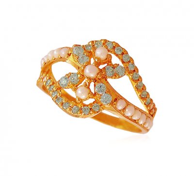 22k Stones Ladies Ring ( Ladies Rings with Precious Stones )