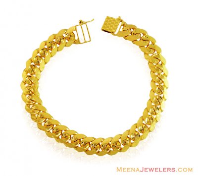 22k Link Mens Solid Bracelet ( Men`s Bracelets )