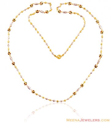 22K Meena Balls Chain - chfc15467 - 22Kt Two Tone Gold Fancy Ladies ...