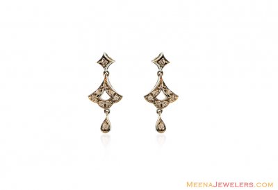 18Kt Beautiful White Gold Earrings ( White Gold Earrings )