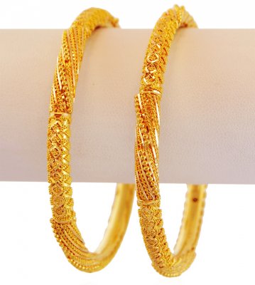 22K Filigree Gold Bangles (2PCs) ( Gold Bangles )