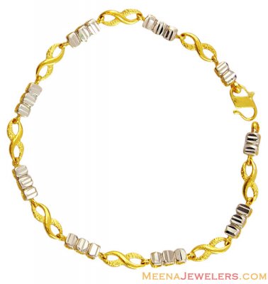 22K Fancy 2 Tone Ladies Bracelet ( Ladies Bracelets )