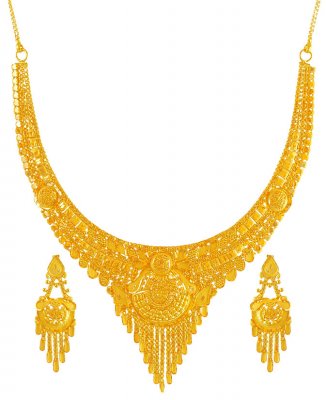 22K Necklace Earring Set ( 22 Kt Gold Sets )