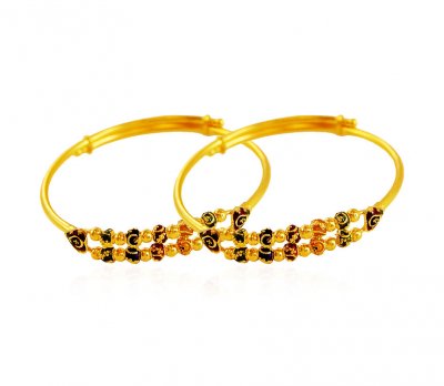 22k Designer Meenakari Kids Kada ( Baby Bangles )