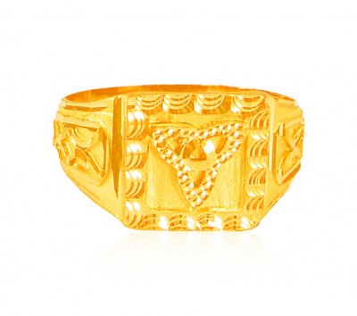 22k Mens Gold Ring Fancy Style ( Mens Gold Ring )