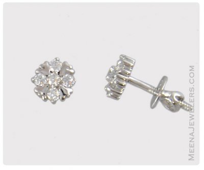 18Kt White Gold Earrings ( White Gold Earrings )