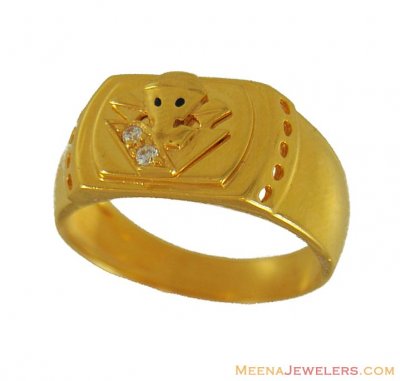 22Kt Fancy Ganesh Mens Ring ( Religious Rings )