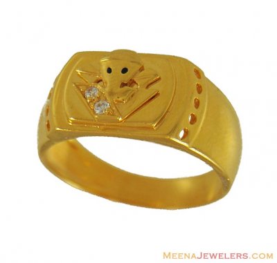 22Kt Fancy Ganesh Mens Ring ( Religious Rings )