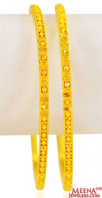 22k  Gold filigree Bangles (2 PCs) ( Gold Bangles )