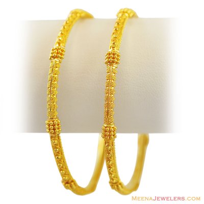 22K Indian Gold Filigree Bangles ( Gold Bangles )