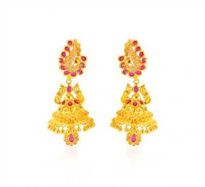 22Kt Gold Designer Earrings ( 22Kt Gold Fancy Earrings )