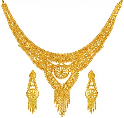 22Kt Gold Necklace Earring Set ( 22 Kt Gold Sets )