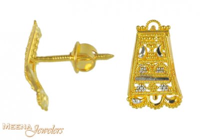 Gold 2 Tone Earrings ( 22 Kt Gold Tops )