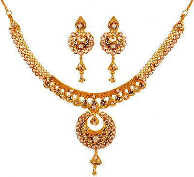 22Kt Gold Necklace Set ( 22 Kt Gold Sets )