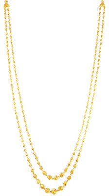 22K Gold  Two Layers Balls Chain ( 22Kt Long Chains (Ladies) )