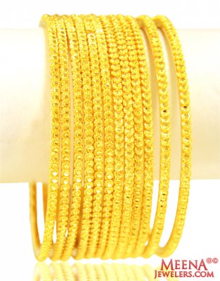 22 Kt Gold Bangles (Set of 12PCs) ( Set of Bangles )