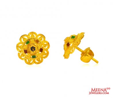 22 KT Gold Meenakari Tops ( 22 Kt Gold Tops )