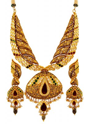 22K Designer Bridal Antique Set ( Antique Necklace Sets )