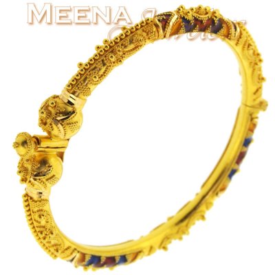 22Kt Gold Enamel Bangle ( Kada) ( Kadas )