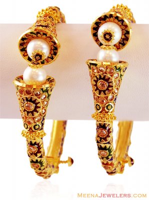 Traditional Meenakari Gold Kada (1 Pc only) ( Kadas )