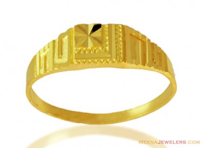 Fancy Thin Mens Ring 22k Gold ( Mens Gold Ring )