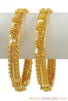 Gold Filigree Bangles (22 KT) ( Gold Bangles )