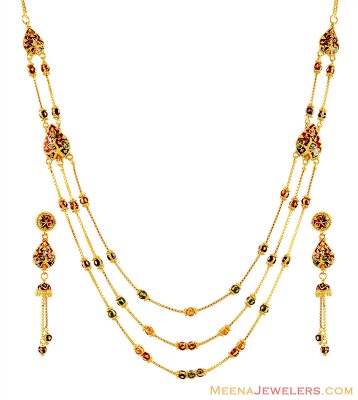 22K Exclusive Layered Necklace Set ( 22 Kt Gold Sets )