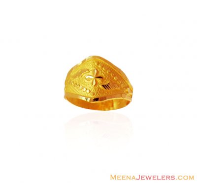 Aromatic Round Laddu Adjustable Gold Kids Ring