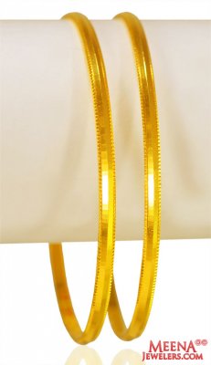 22k Gold Machine Bangles (2 Pcs) ( Gold Bangles )