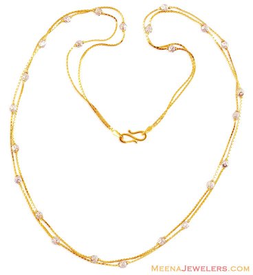 22k Fancy Ladies Chain 2 Tone ( 22Kt Gold Fancy Chains )