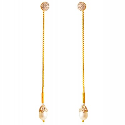 VFJ Fancy Designer 1 One Gram Gold Plated alloy Sui Dhaga Thread Long  Earrings For Women  Girls Pack of 1 Pair Suidhaga Earring