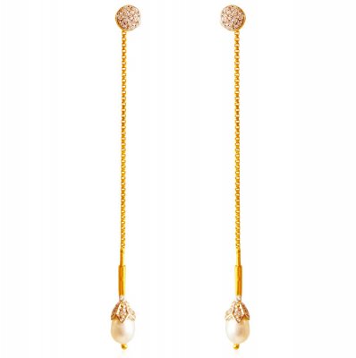 22K Sui Dhaga Earrings ( Long Earrings )