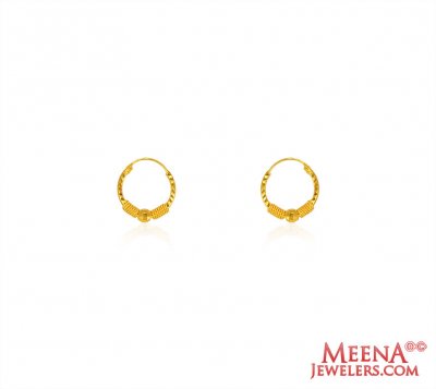 22kt Gold Baby Hoops ( Hoop Earrings )