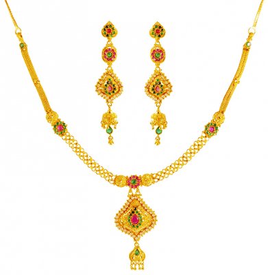 22Karat Gold Necklace Set ( Gold Designer Sets )