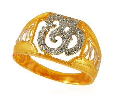 22k OM Mens Stones Ring ( Religious Rings )