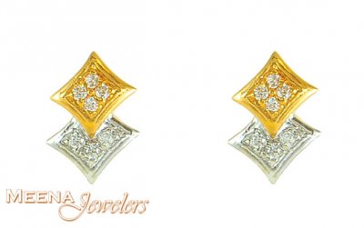 Gold Earrings with Signity ( Signity Earrings )