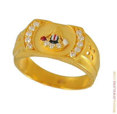 22kt Gold Balaji Ring(CZ) ( Religious Rings )