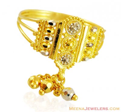 Fancy Two Tone Gold Ring ( Ladies Gold Ring )